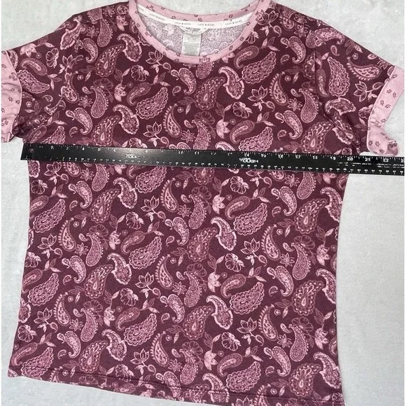 Lucky Brand Shirt Womens S Purple Paisley Soft Pajama Feminine Cozy Stretchy - Picture 4 of 5